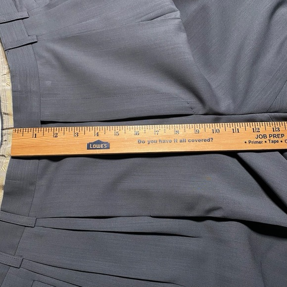 Zanella Dress Trousers 35 (35x31.5 Cuffed) Mens Quad Pleated Slate Gray 991 - Picture 5 of 16